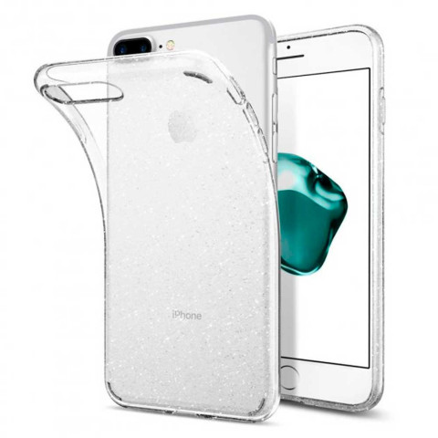 Чохол прозорий з блискітками для Iphone 8 Plus